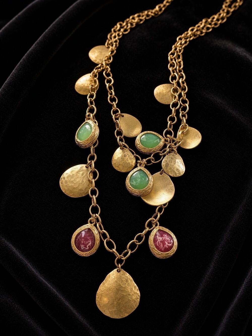 Multi Strand Cabochon Necklace